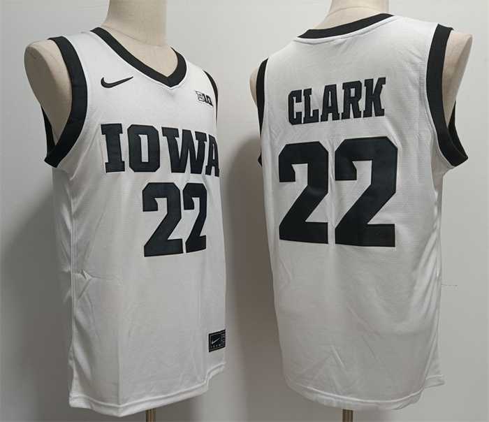 Mens Iowa Hawkeyes #22 Caitlin Clark White Stitched Jersey